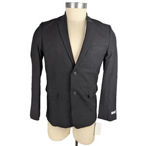 Calvin‎ Klein Big Boys Husky Stretch Suit Jacket Black Size 20H